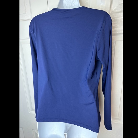 New LANDS’ END Rash Guard Shirt Deep Sea Blossom Floral Crew Neck Ling Sleeve - Picture 6 of 11